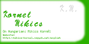 kornel mikics business card
